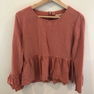 Peplum bell sleeve shirt